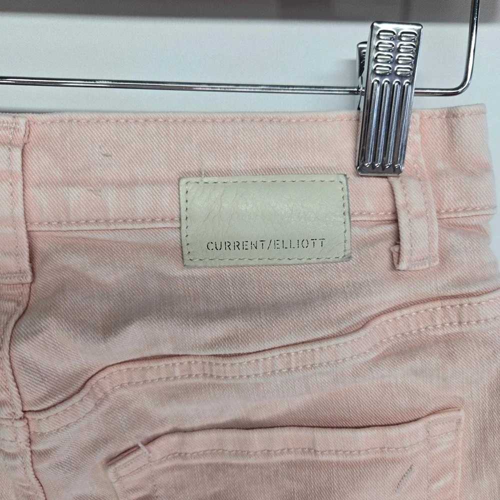 Current Elliott Tapered Jeans Womens 23 Barrel Pink High Rise Denim Pante - Picture 6 of 9